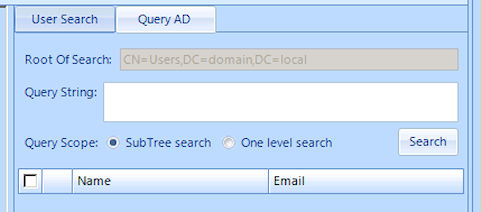 Query AD tab