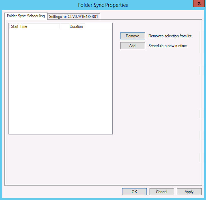 Scheduling tab