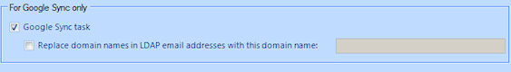 For Google Sync only check box